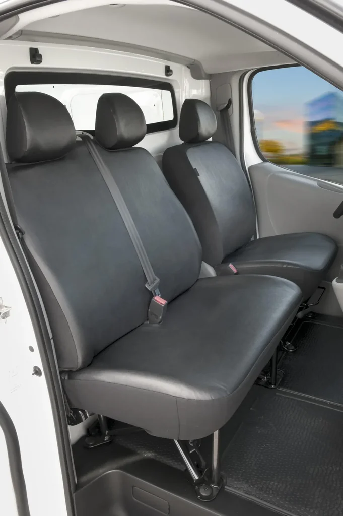 Passform Sitzbezüge - Kunstleder für Opel Vivaro, Renault Trafic und Nissan Primastar ab BJ 06/2001 bis 07/2014