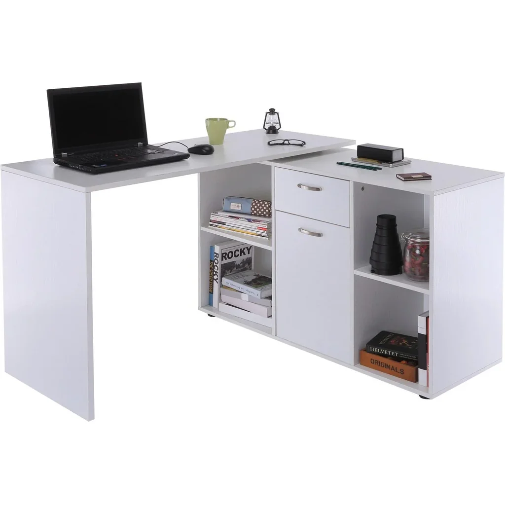 Eckschreibtisch MDF, weiß