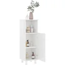 Badspiegelschrank 30x30x95 cm Spanplatte Hochglanz weiß