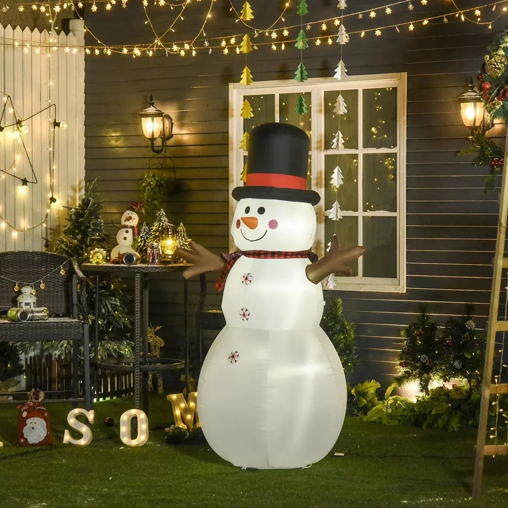 Weihnachten aufblasbarer Schneemann 100 cm x 80 cm x 182 cm | Aosom.de