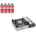 Tragbarer 1-Brenner Gas Xtra Smart Cooker - inklusive vier Gasflaschen