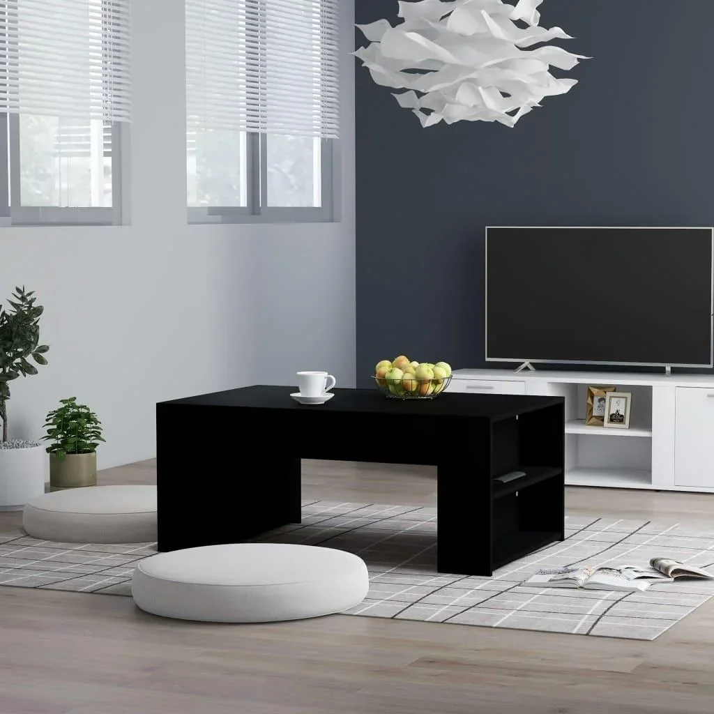 Couchtisch 100x60x42 cm schwarz Spanplatte