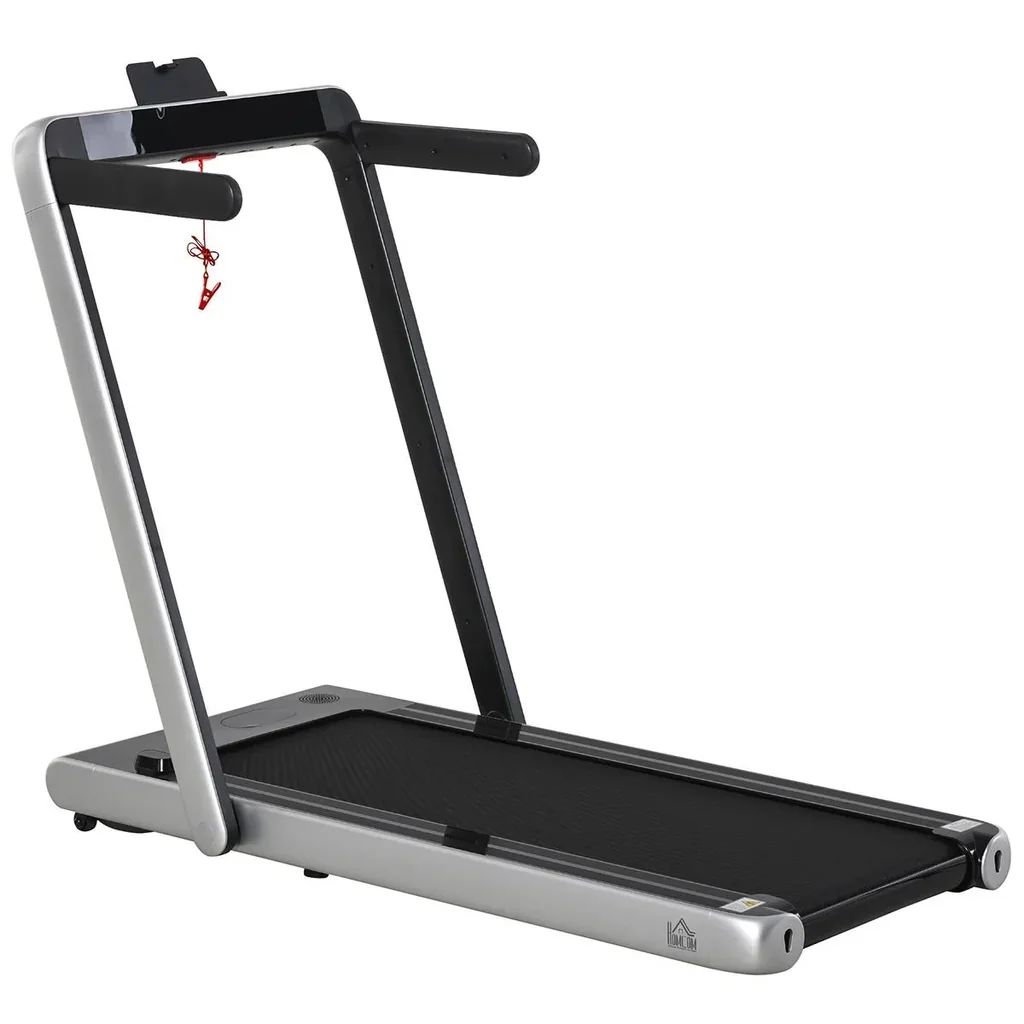 Elektrisches Laufband mit LED-Display Faltbares Fitnessgerät 1-12 Km/h Stahl Schwarz+Silber 134 x 66 x 107 cm