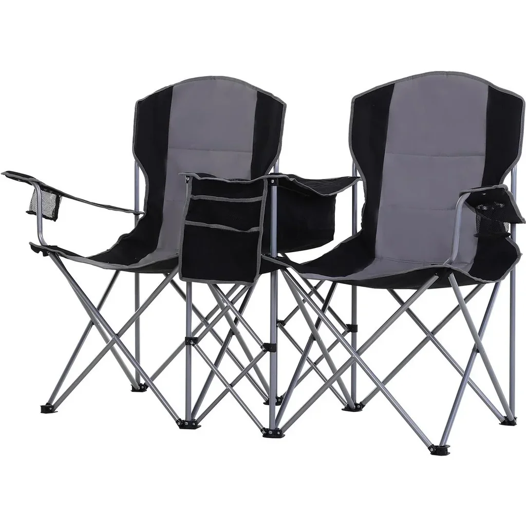 2 Campingstühle mit Getränkehalter und Eisbeutel