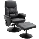 Massagesessel mit Fußhocker Relaxsessel Massagesessel TV-Sessel145°-Neigung Kunstleder Schwarz 76 x 81 x 105 cm