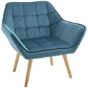 Einzelsessel Ohrensessel Relaxsessel Sessel mit Samt erhöhte Beine samtartiges Polyester skandinavisch Grün 68,5 x 61 x