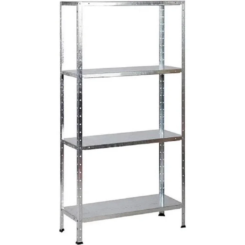 4 Stück Metall-Lagerregal / Fachbodenregal - 200 kg Tragfähigkeit - (BxTxH) 75x30x150 cm - Verzinkt
