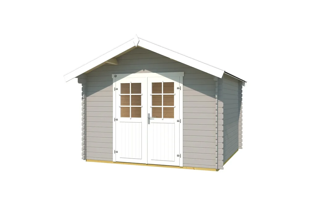 Gartenhaus 209 Gr.2,5, 333 x 310 x 261 cm hellgrau mit Doppeltür