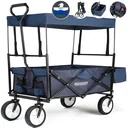 Trolley mit Schattentuch / Regendach - Dunkelblau - Zusammenklappbar - 70 kg / 100L
