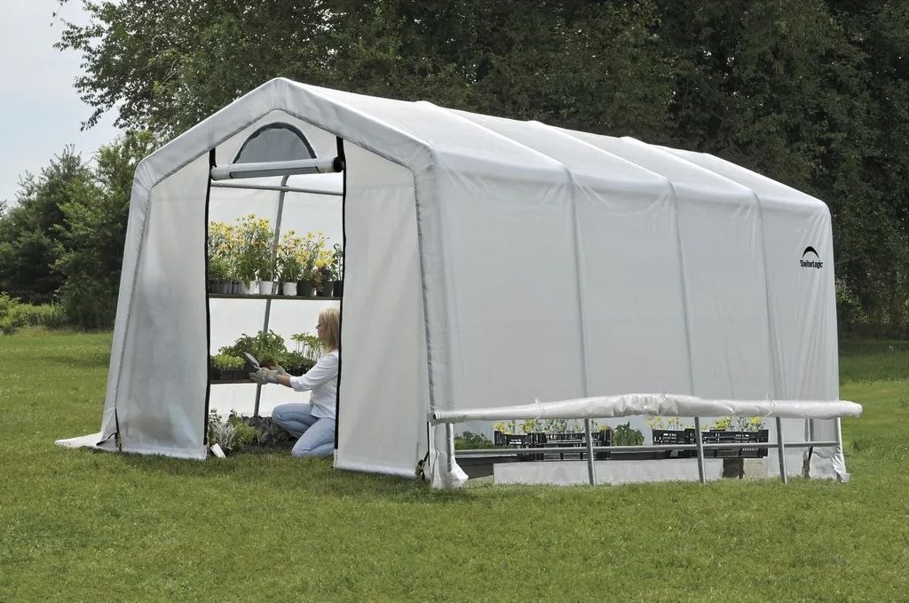 Foliengewächshaus 18,3 m² weiß, 300x610 cm
