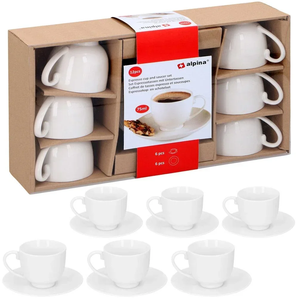 ALPINA Espressotassen 12er Set weiß
