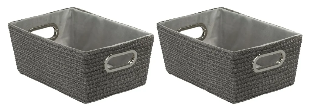 Aufbewahrungskorb CHROMO, grau, 2er Set