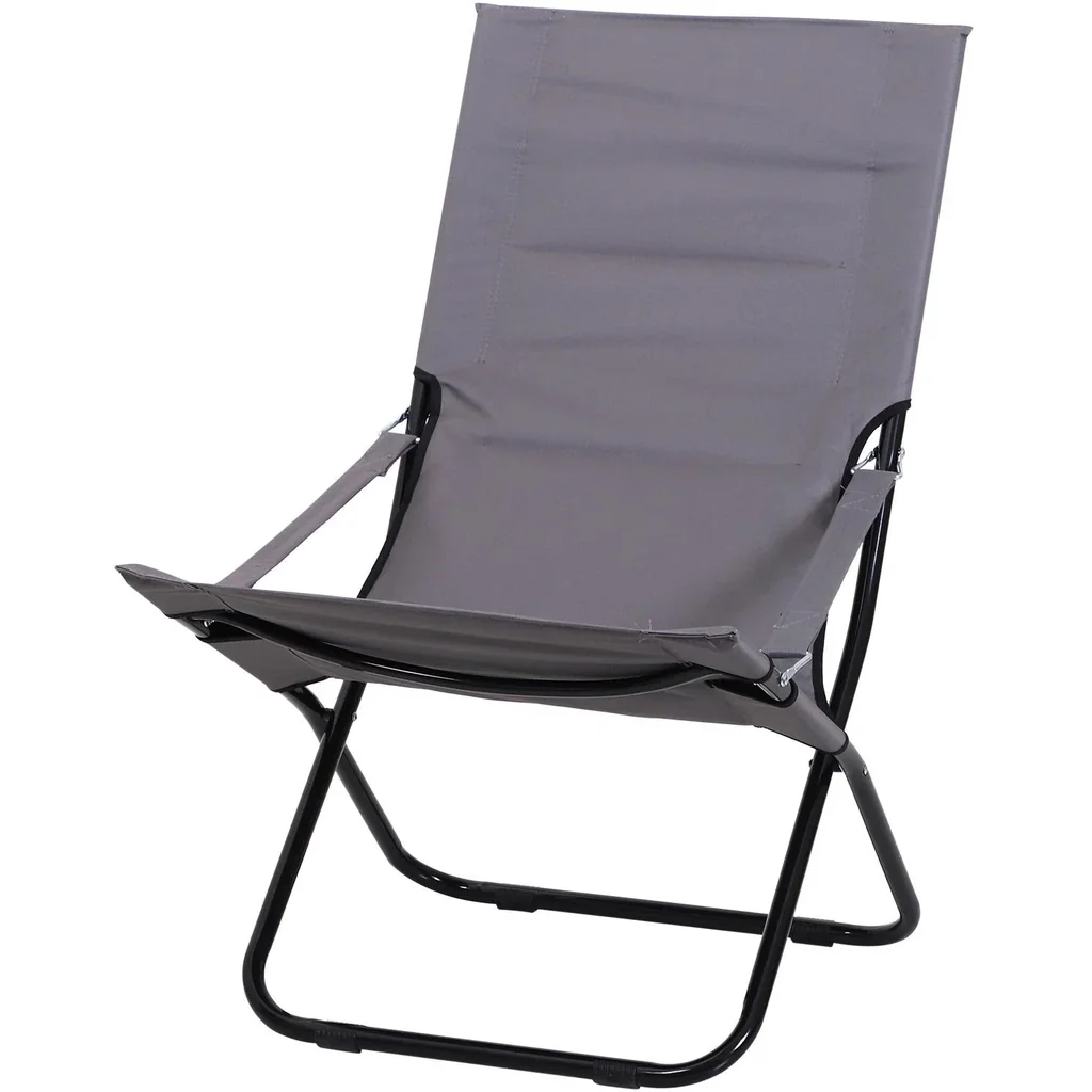 Klappstuhl Campingstuhl Gartenstuhl Polstersessel Strand Balkon faltbar Grau 86 x 61 x 94 cm
