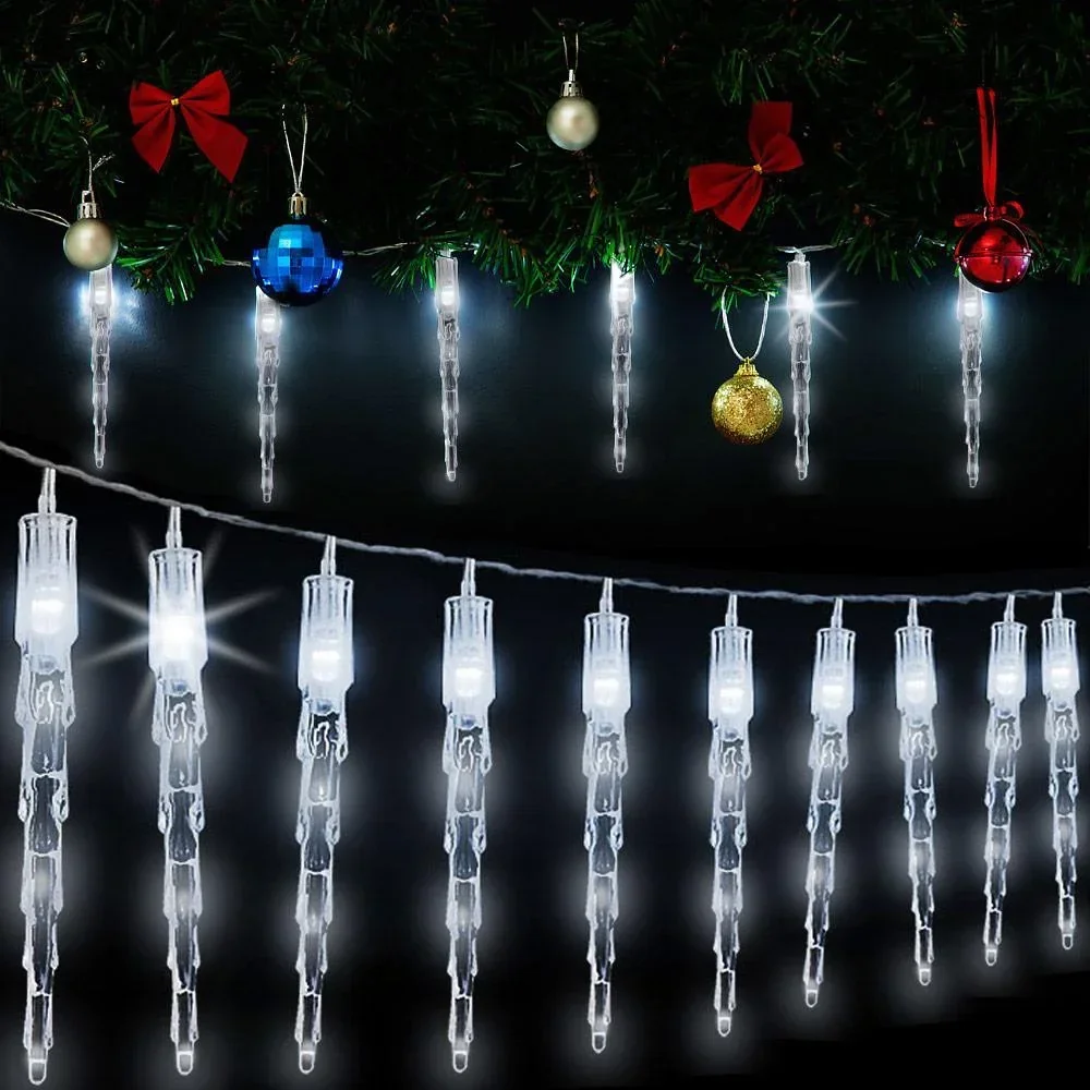 Festliche Lichter - Weihnachtsbeleuchtung - Eiszapfenbeleuchtung - innen und außen inkl. Fernbedienung