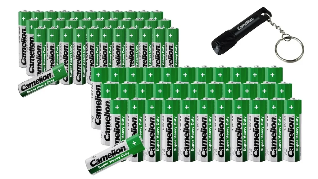Zink-Kohle-Batterie Sparset 69-teilig + GRATIS Schlüsselleuchte