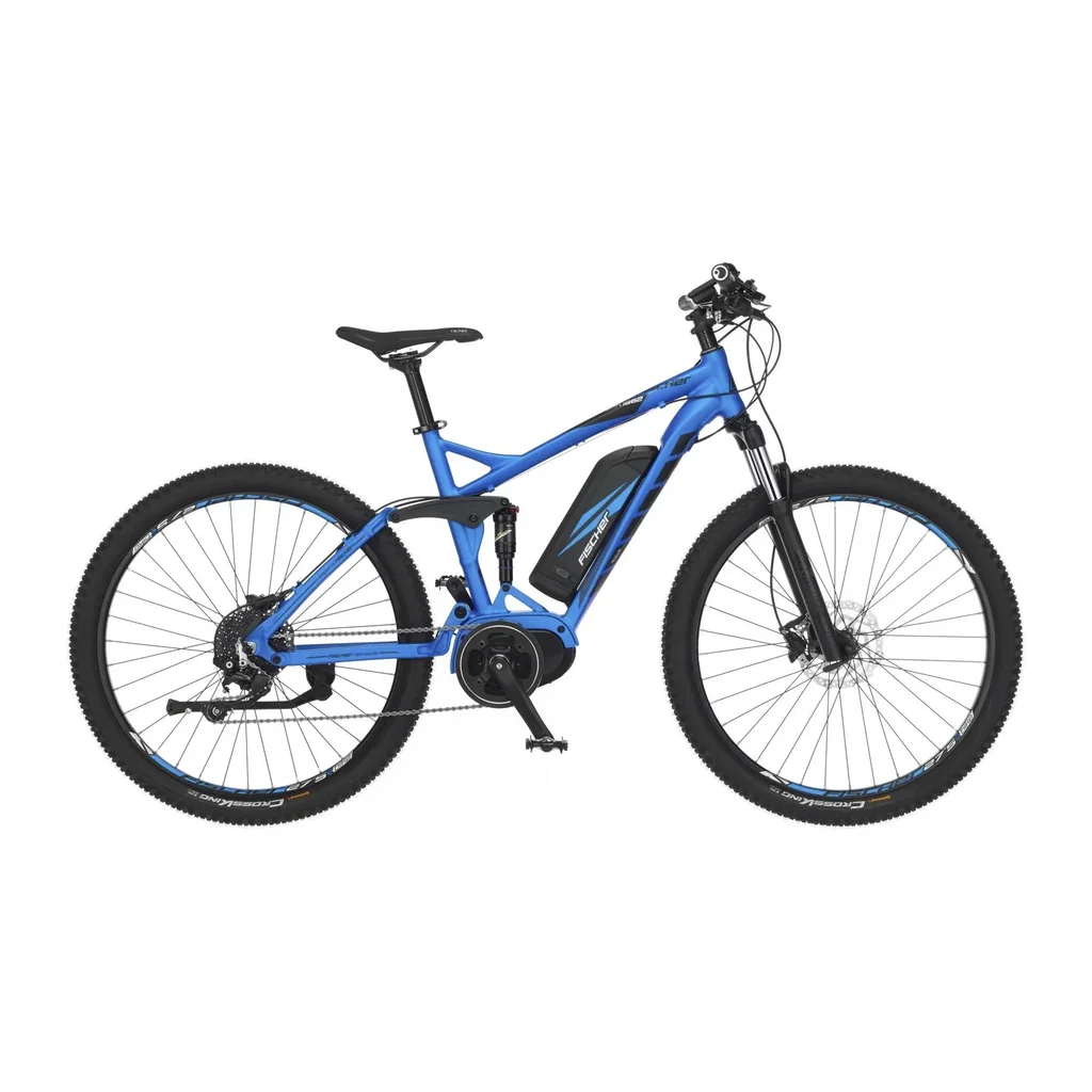 Unisex E-Bike MTB, 27,5 Zoll, Rahmengröße 48cm, 10-Gang Kettenschaltung, blau matt, MONTIS EM 1862