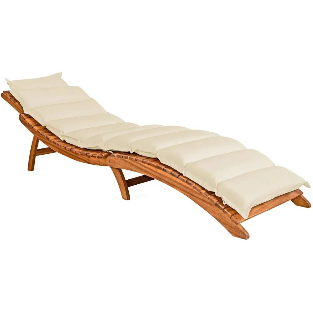 Gartenkissen - Für Liege - Mit Kissen - 183x56x7cm - Creme