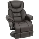 Relaxsessel, Fernsehsessel, Einzelsofa 135 °Neigung, Stahl+PU+Schaumstoff+Kunststoff, Braun, 79 x 81 x 107 cm