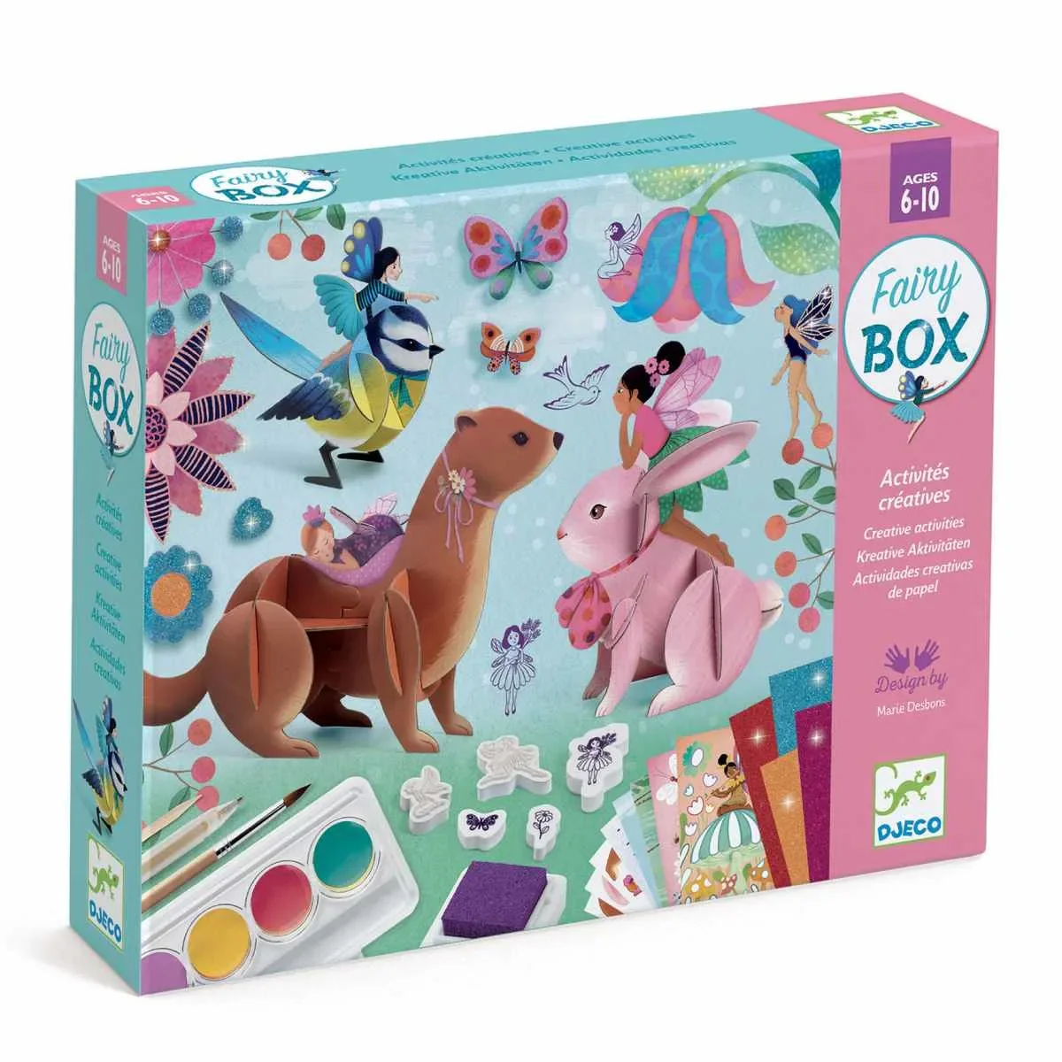 Djeco Bastelset, Kreativitätsset, Multi Activity Kit - Feen Box