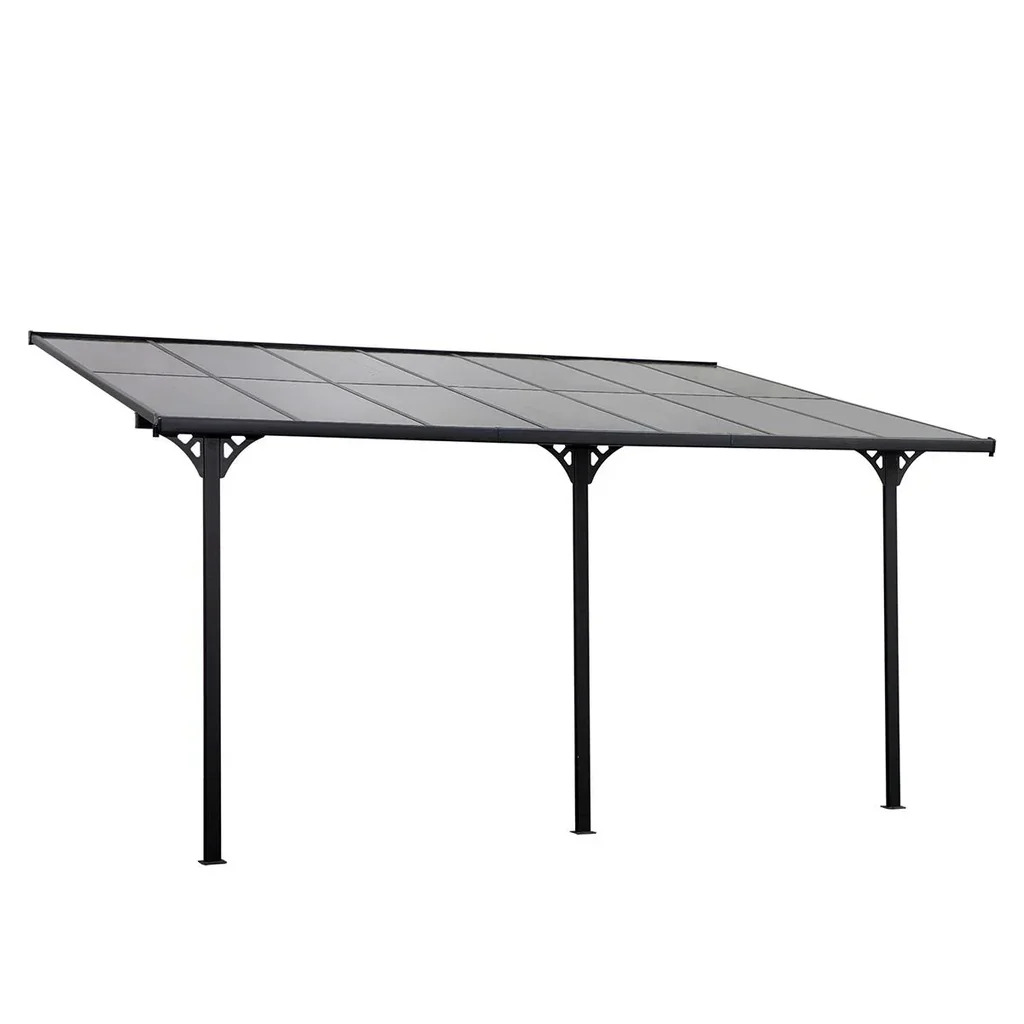 Pergola Pavillon 4 x 3 m Gartenpavillon Überdachung Zelt 225-270 cm höhenverstellbar Sonnenschutz Terrassendach Anbaupa