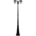 VT-739 Gartenmast im Freien - 2 Köpfe - klassischer Laternenmast - 199 cm - E27 Beschlag - Aluminium