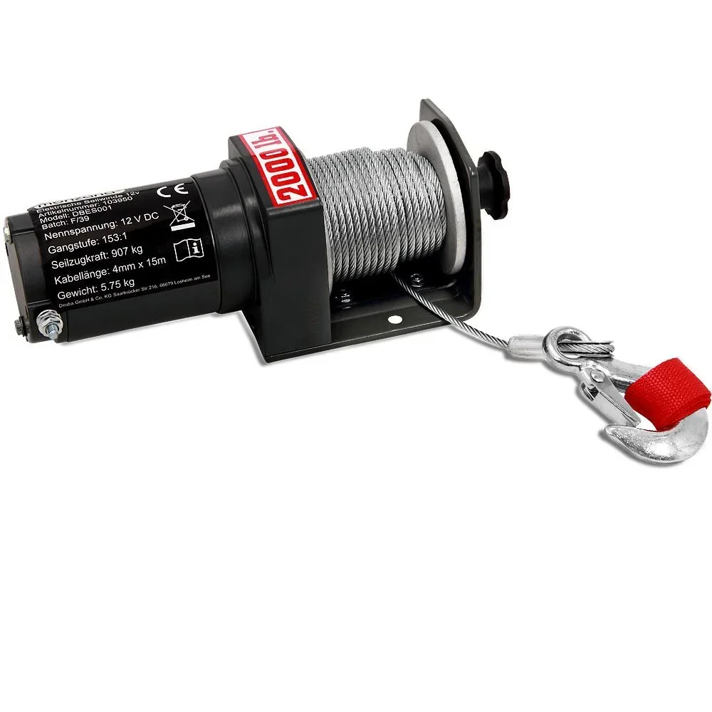 Seilwinde elektrisch - 12V - 907kg