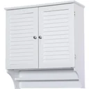 Wandschrank Hängeschrank Küchenschrank Mehrzweckschrank Lamellentüren Holz Weiß 60 x 22,5 x 64 cm