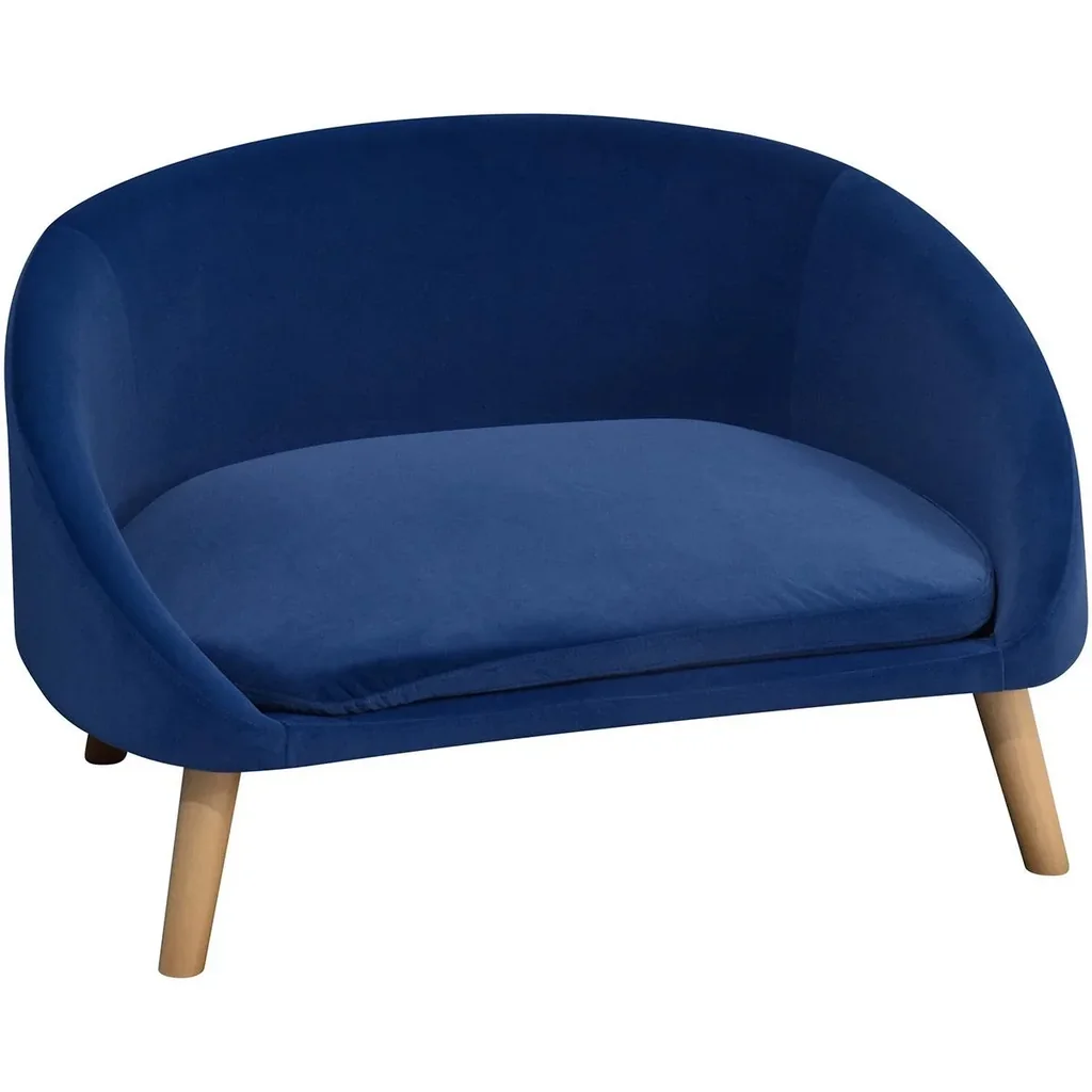 Pawhut Hundesofa mit kuschligem Stoffbezug blau