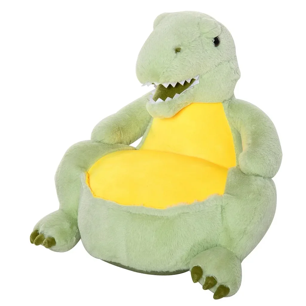 Plüsch-Kindersessel Plüschtier Kinderstuhl Sofa Dinosaurier für Spielzimmer Kinderzimmer für 18-36 Monaten Grün 60 x 55
