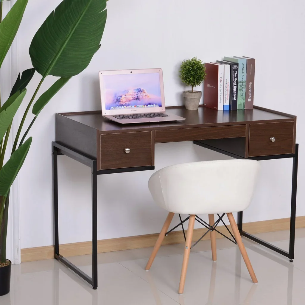 Schreibtisch Computertisch Bürotisch Laptoptisch Arbeitstisch 3 x Schublade verstellbar Ordnungsbox
