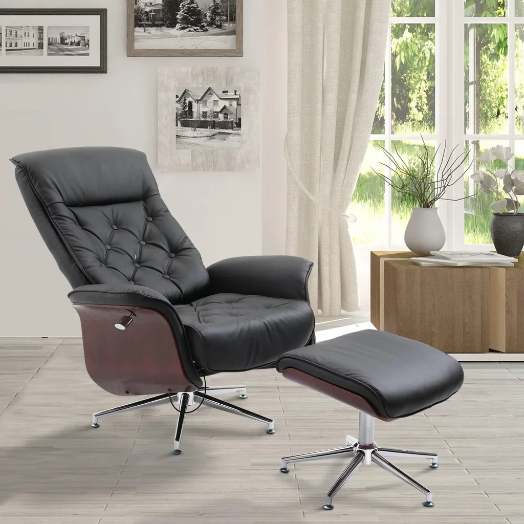 Relaxsessel mit Hocker Fernsehsessel Polstersessel 360° drehbar 135° neigbar Chesterfield