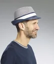 Hut "Trilby" Farbe marine/weiß, Gr.58