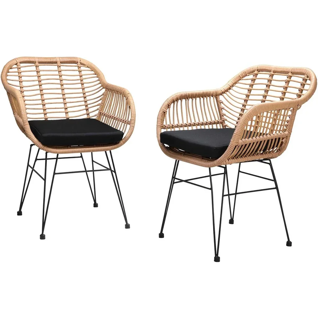 Poly Wicker Chair Bali 2 Stück Natur