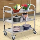 Servierwagen Küchenwagen 3 Ablage Silber