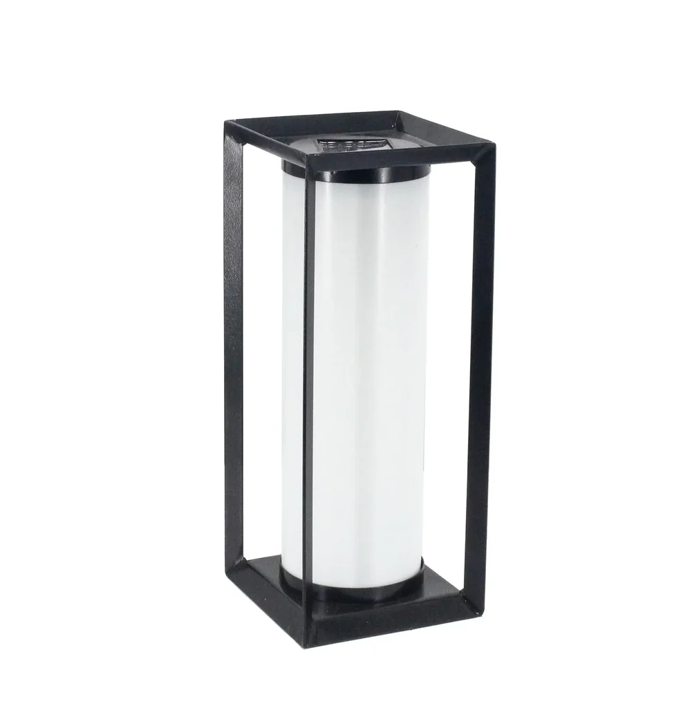 LED Solar Laterne im eleganten Schwarz