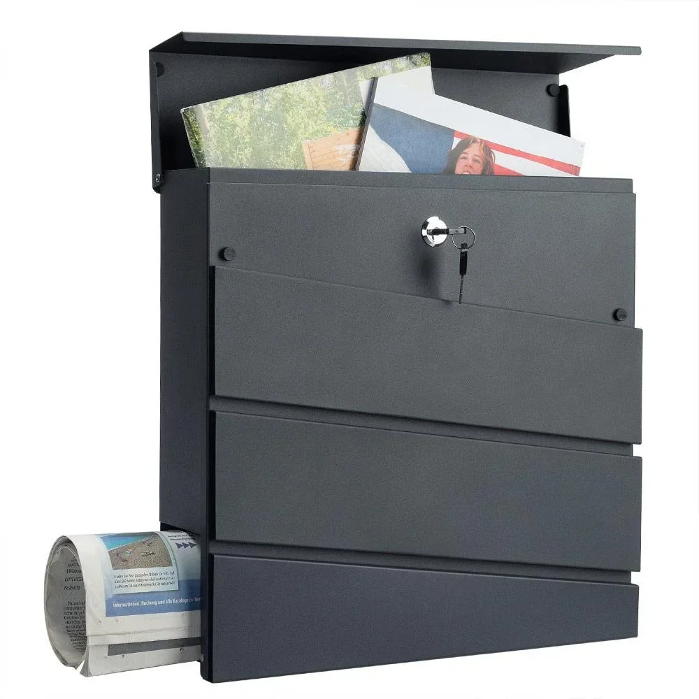 Design-Briefkasten in Anthrazit