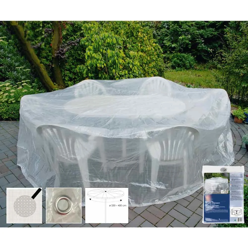 Schutzhülle Gartenmöbel rund, transparent, 320x93 cm