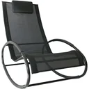 Schaukelstuhl Schaukelliege Gartenliege Schwungliege 1 x Kopfkissen wetterfest Schwarz bis 120 kg 105 x 62 x 88 cm