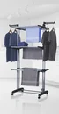 Turmwäscheständer XXL, Schwarz/ Silber