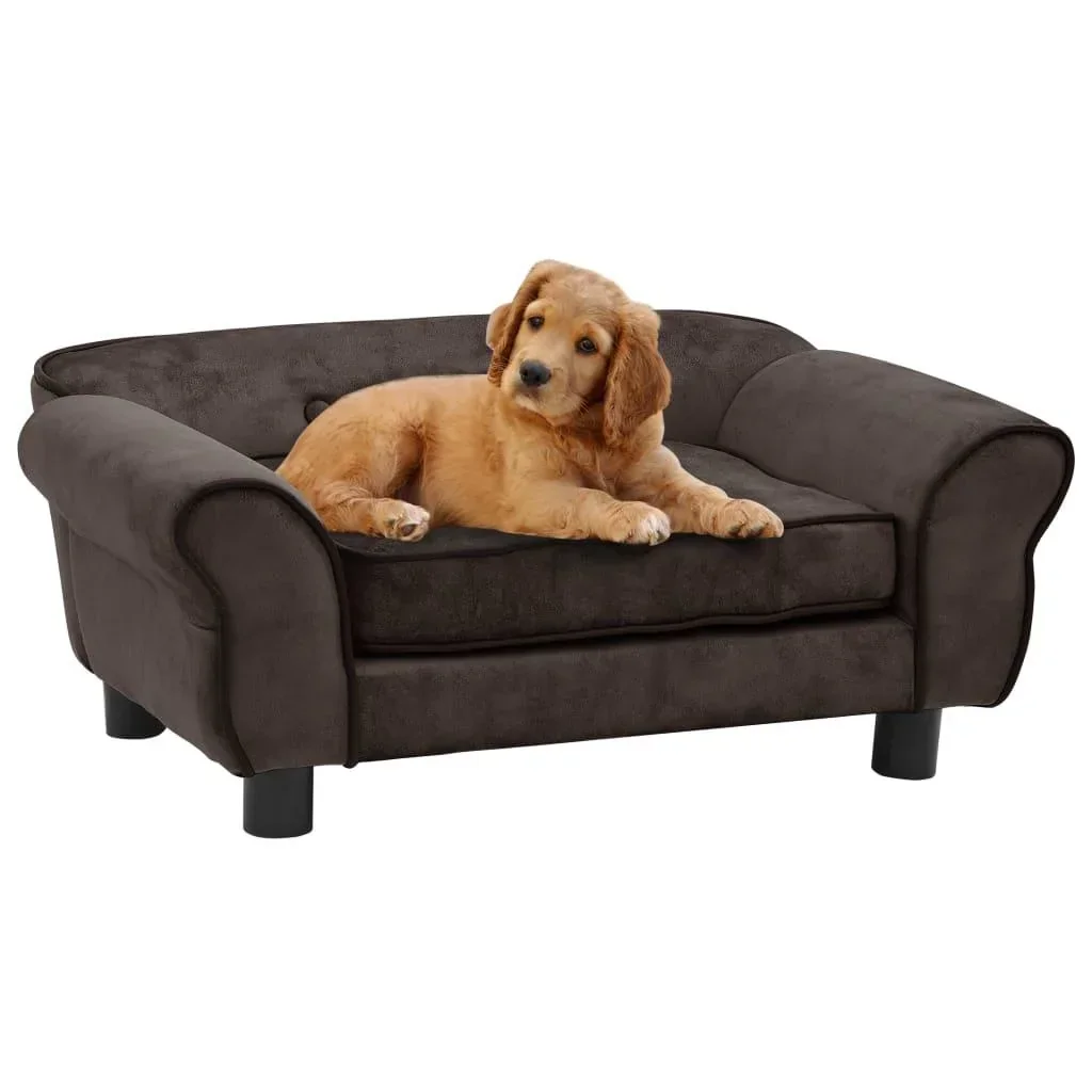 Hundebank 72x45x30 cm Plüsch braun
