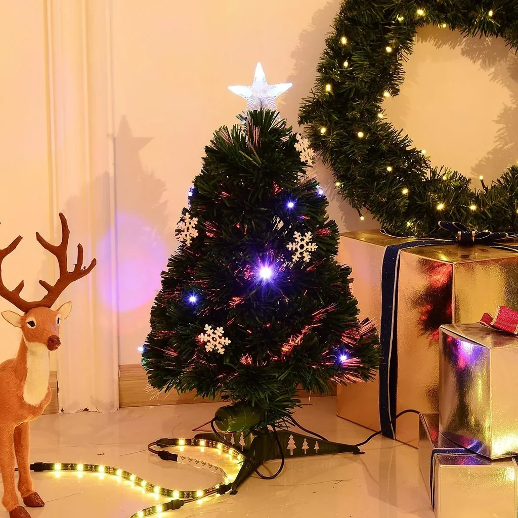 Christbaum inklusive Kunststoffständer grün