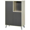 Bücherregal Bücherschrank Standschrank Aktenschrank Mehrzweckschrank Spanplatte Dunkelgrau 80 x 40 x 120 cm