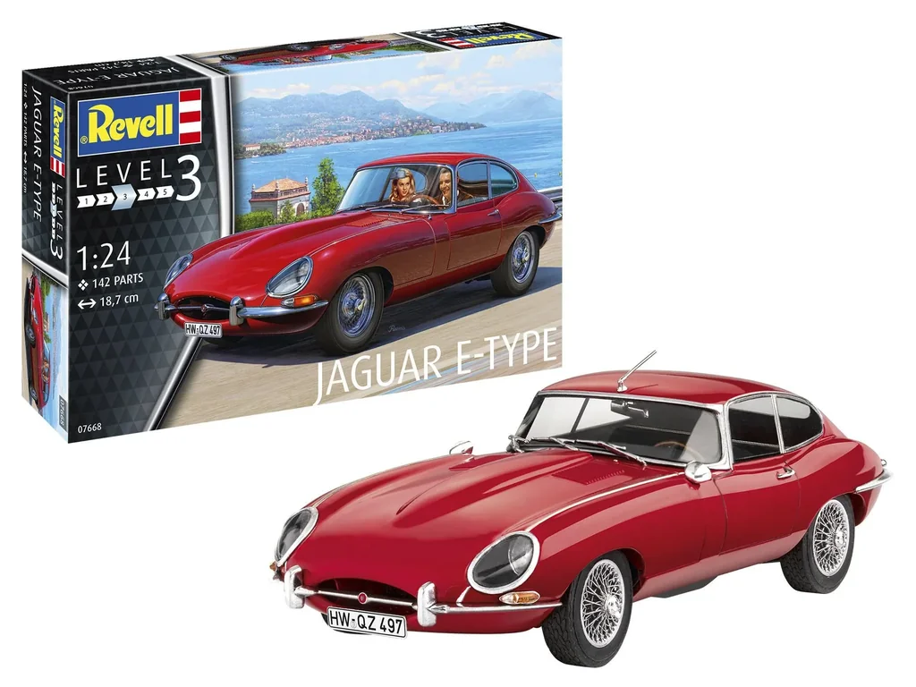 Modellbausatz Jaguar E-Type (Coup") im Maßstab 1/24 - 142 Teile