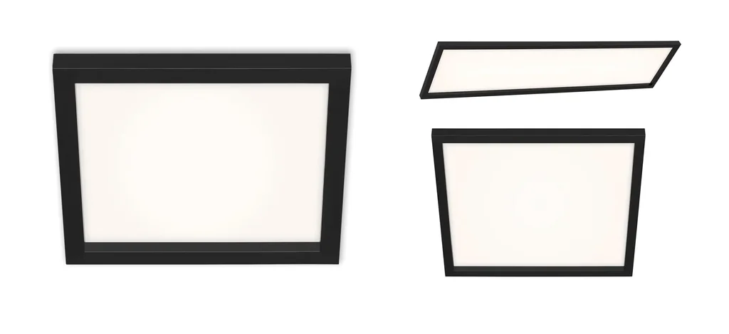 LED Deckenleuchte, viereckig, 44,5 cm CCT, 24 Watt, schwarz