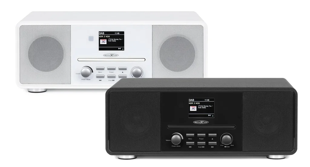 Design DAB+/UKW-Radio mit Bluetooth, CD, Aux-In und Encoding in schwarz