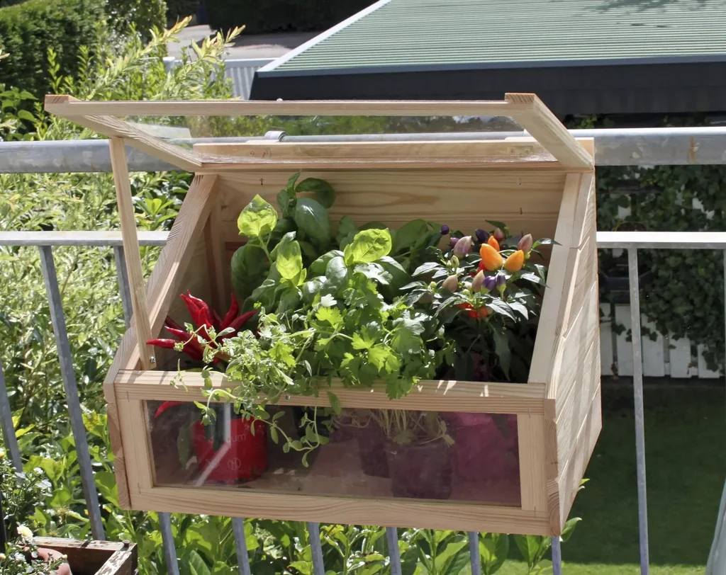 Mini-Gewächshaus-Balkon natur