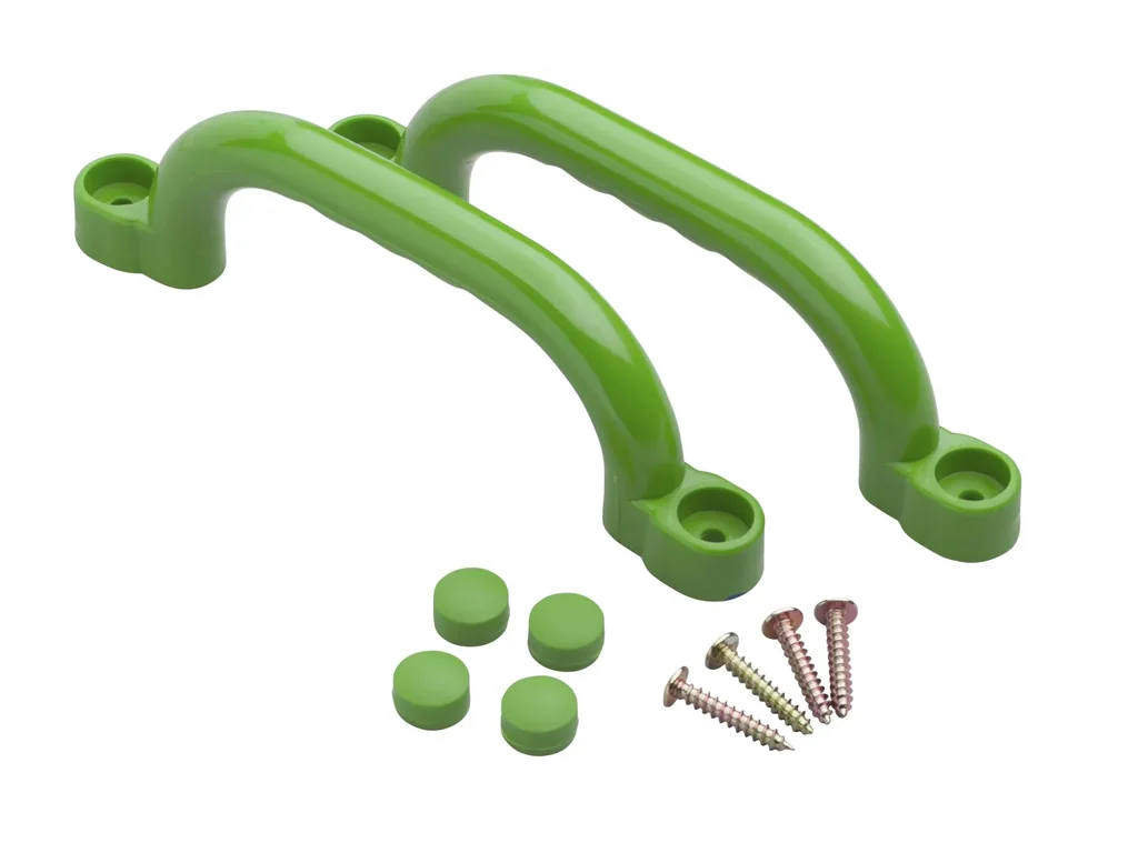 Kunststoff - Handgriffe 2 Stück in Apfelgrün, 247 mm, inkl. Befestigungsmaterial für Spielanlagen