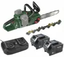 Akkukettensäge „GMAK 36/40“-Set — 2×18 V/4,0 Ah + Dual-Schnellladegerät