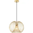 Pendelleuchte mit goldenem gebogenem Stahlrahmen gold