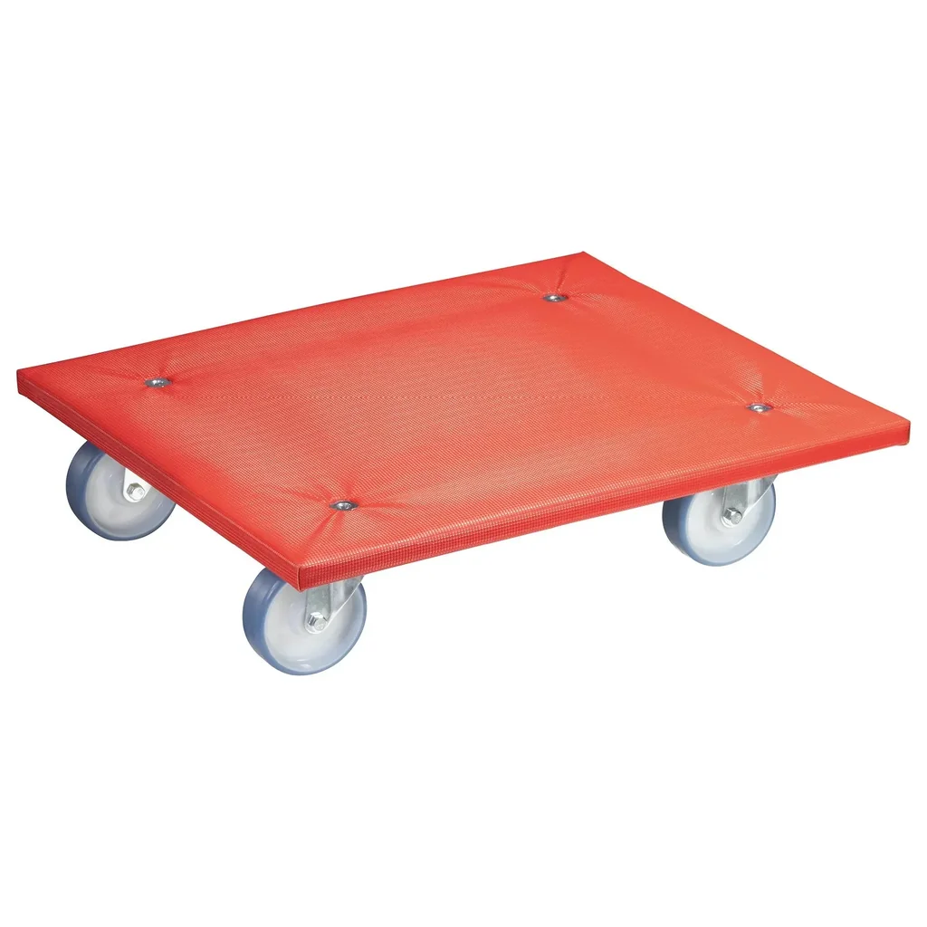 Transporthilfe MM 1397, 59 x 49 x 14 cm, harte Rollen Ø 100 mm, Rollenlager, Platte FSC® bezogen, Tragkraft 400 kg